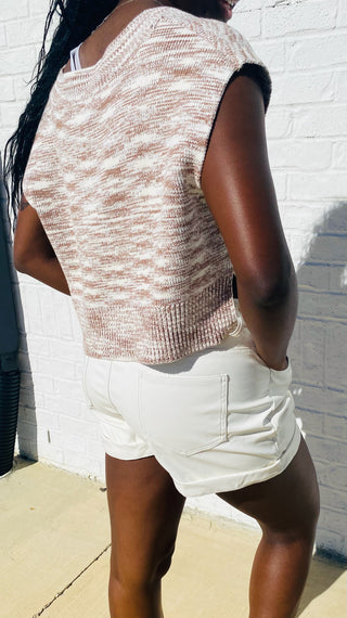 Cream Leather Shorts- Bottoms,clothing,CREAM SHORTS,dressy shorts,LEATHER,LEATHER SHORTS,Seasonal,shorts-Ace of Grace Women's Boutique