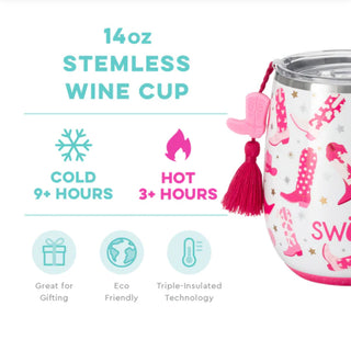 Swig Let's Go Girls Stemless Wine Cup (14oz)- Accessories, gifts, SWIG, swig cups, swig life, swig wine-Ace of Grace Women's Boutique