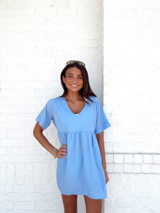 Empire Waist Top- ASH ROSE TOP,BABYDOLL TOP,basic,basic top,Curvy,Empire,Perfect for work,PLUS,PLUS SIZE TOP,Tops,work,WORK SHIRT,WORK TOP-S-Blue-Ace of Grace Women's Boutique