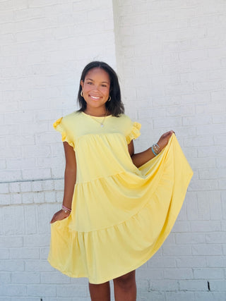 Ruffle Sleeve Tiered Dress- Curvy,dresses & rompers,PLUS,plus dress,plus size,plus size dress,pockets,RUFFLE-Ace of Grace Women's Boutique