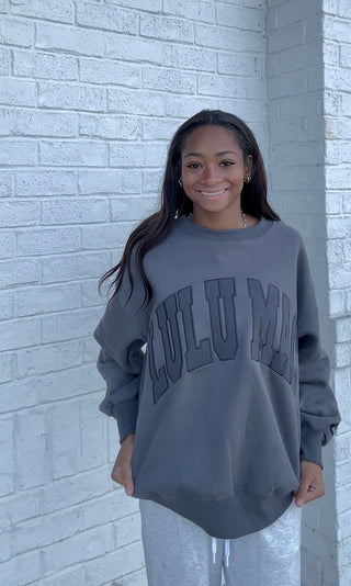 LULU MAC Sweatshirt - Charcoal Gray- Lulu,Lulu mac,oversized sweatshirt,plus size sweatshirt,plus sweatshirt,sweatshirt,SWEATSHIRTS,Tops-Ace of Grace Women's Boutique