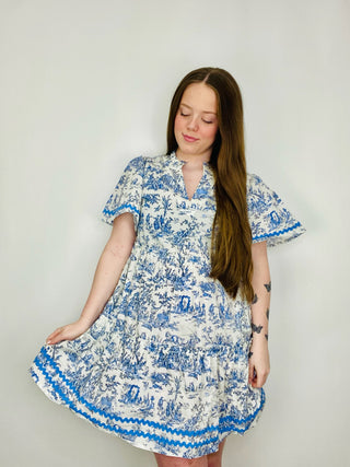 Blue Whimsical Baby Doll Dress- dresses & rompers,Easter,Easter dress,floral,floral dress,Love shack,Love shack fancy-Ace of Grace Women's Boutique