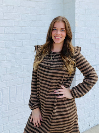 LONG SLEEVE STRIPED DRESS- Curvy,Dresses & Rompers,Dressy,plus,plus dress,plus size,plus size dress,plus sizes-Ace of Grace Women's Boutique