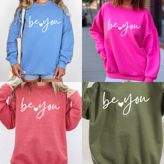 Be You Sweatshirt • Allie from Alabama • NEW COLORS-Shirt- Alabama, Allie, Allie from alabama, Be you, clothing, comfy sweatshirt, Curvy, grey sweatshirt, Merch, oversized sweatshirt, pink sweatshirt, plus size sweatshirt, plus sweatshirt, sweatshirt, SWEATSHIRTS, Tops-Ace of Grace Women's Boutique