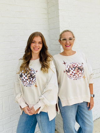 Let’s Go Girls Oversized Pullover- clothing,DISCO,Lets go girls,oversized,oversized sweatshirt,OVERSIZED TEE,OVERSIZED TOP,Tops-Ace of Grace Women's Boutique
