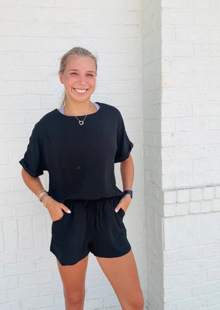 Black Woven Matching Set- BLACK,Bottoms,clothing,Curvy,MATCHING,MATCHING SET,PLUS,plus size,Sets,Tops-Ace of Grace Women's Boutique