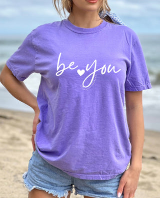 Be You T-Shirt • Allie from Alabama • NEW COLORS- Allie, Allie from alabama, Be you, butterflies, butterfly, butterfly tee, clothing, COMFORT COLOR, Curvy, graphic, GRAPHIC TEE, Graphic Tees, graphic tshirt, Tops, You matter-Violet-S-Ace of Grace Women's Boutique