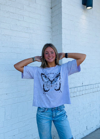 Butterfly Graphic Tee- butterflies,butterfly,butterfly tee,clothing,graphic,graphic T-shirt,GRAPHIC TEE,Graphic Tees,graphic tshirt,Sale,Tops-Ace of Grace Women's Boutique