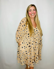 Classic Beige Animal Print Dress
