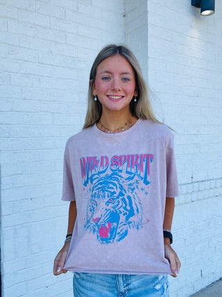 Wild Spirit Graphic Tee- clothing, crop, crop top, CROPPED, FREE SPIRIT, FREE SPIRIT TEE, graphic, graphic T-shirt, GRAPHIC TEE, Graphic Tees, graphic tshirt, MINERAL WASH, MINERAL WASHED, WILD, Wild & free, Wild and free, WILD CHILD-Ace of Grace Women's Boutique