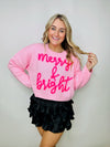 Queen of Sparkles Pink Merry & Bright Top- QUEEN, queen of sparkles, QUEEN OF SPARKLES PLUS SIZE, QUEEN OF SPARKLES SWEATER-Ace of Grace Women's Boutique