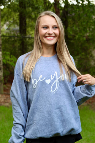 Be You Sweatshirt • Allie from Alabama • NEW COLORS-Shirt- Alabama, Allie, Allie from alabama, Be you, clothing, comfy sweatshirt, Curvy, grey sweatshirt, Merch, oversized sweatshirt, pink sweatshirt, plus size sweatshirt, plus sweatshirt, sweatshirt, SWEATSHIRTS, Tops-Ace of Grace Women's Boutique