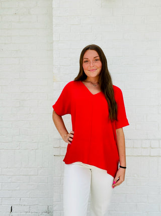 V-Neck Dolman Top- Curvy, Perfect for work, Tops, work, WORK SHIRT, WORK TOP, WOVEN, WOVEN TOP-Ace of Grace Women's Boutique