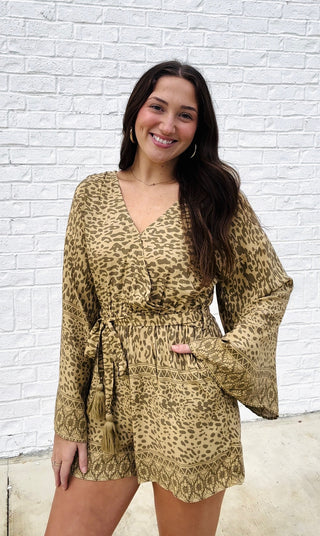 Animal Print Romper- animal, ANIMAL PRINT, CHEETAH, CHEETAH PRINT, clothing, Curvy, dresses & rompers, FALL, fall clothes, fall transition, LEOPARD, LEOPARD PRINT, ROMPER-Ace of Grace Women's Boutique