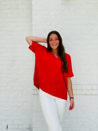 V-Neck Dolman Top- Curvy, Perfect for work, Tops, work, WORK SHIRT, WORK TOP, WOVEN, WOVEN TOP-Ace of Grace Women's Boutique