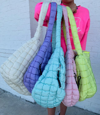 Oversized Quilted Puffer Bag- bags, Free bag, Free people, Puffer bag, quilted, QUILTED BAG, Quilted puffer-Ace of Grace Women's Boutique