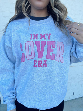 Lover Heather Grey Sweatshirt- clothing, comfy sweatshirt, Curvy, grey sweatshirt, Sale, Seasonal, Tops, VALENTINE, VALENTINES, VALENTINES TOP-Ace of Grace Women's Boutique