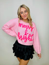 Queen of Sparkles Pink Merry & Bright Top- QUEEN, queen of sparkles, QUEEN OF SPARKLES PLUS SIZE, QUEEN OF SPARKLES SWEATER-Ace of Grace Women's Boutique