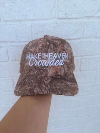 MAKE HEAVEN CROWDED Trucker Hat- Accessories,camo,camo hat,hair accessory,HAT,hats,Pink hat,trucker,trucker hat,trucker hats-Ace of Grace Women's Boutique