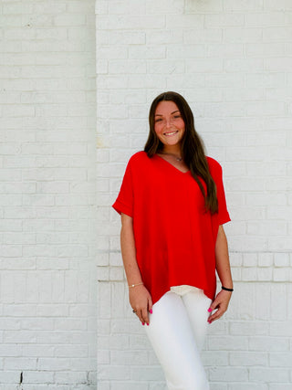 V-Neck Dolman Top- Curvy, Perfect for work, Tops, work, WORK SHIRT, WORK TOP, WOVEN, WOVEN TOP-Ace of Grace Women's Boutique