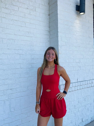 One Piece Cut Out Athletic Romper- Athleisure, athlete, athletic, athletic one piece, athletic romper, clothing, dresses & rompers, Free people, Runsie-Ace of Grace Women's Boutique