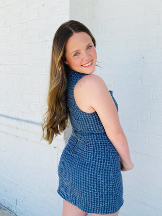 Button Down Mini Dress- blue dress, clothing, colorful dress, DENIM DRESS, dress, dresses & rompers, Dressy, game, game day, game day dress, GRADUATION DRESS, mini dress, Party dress, PLAID DRESS, recruitment, RUSH, summer dress-Ace of Grace Women's Boutique