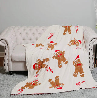 Soft Christmas Blanket- Accessories, accessory, blanket, CHRISTMAS BLANKET, gifts, Gingerbread, Santa, SANTA BABY, Seasonal, soft blanket, throw blanket-Ace of Grace Women's Boutique