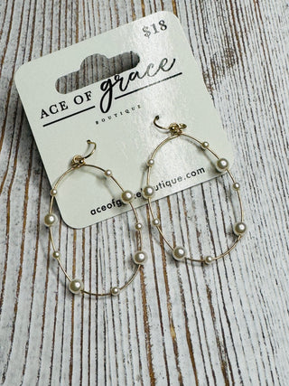 Wire Pearl Earrings- LIVESALE-Gold-Ace of Grace Women's Boutique