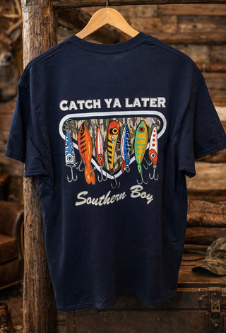 Catch Ya Later Tee- blue graphic tee,Fishing,graphic,graphic tshirt,mens,Mens Corner,MENS TSHIRT-Ace of Grace Women's Boutique