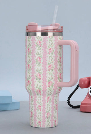 Floral 40 oz Tumbler- floral,floral pattern,floral print,Floral set,FLORAL TOP,florals,flower,flowers,gifts,LOVE,Love shack,Love shack fancy,Loveshack,tumbler,TUMBLER 40 OZ,TUMBLR-Ace of Grace Women's Boutique