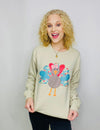 Classic Patterned Turkey Sweatshirt- comfy sweatshirt, PLUS, plus size, plus size sweatshirt, SWEATSHIRTS, thanksgiving, turkey-Ace of Grace Women's Boutique