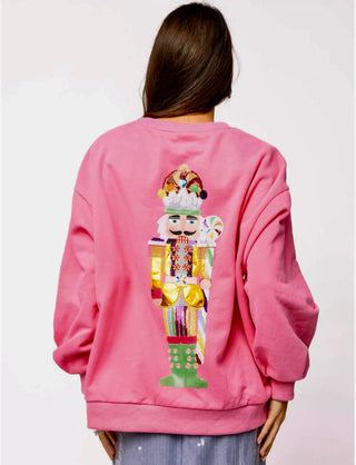 Queen of Sparkles Candyland Nutcracker Sweatshirt- candy cane queen,Curvy,nutcracker,nutcracker long sleeve,PLUS,QUEEN,queen of sparkles,QUEEN OF SPARKLES PLUS SIZE,QUEEN OF SPARKLES SWEATER,QUEEN OF SPARKLES TEE,QUEEN OF SPARKLES TSHIRT,Seasonal,SEQUIN,sparkle season,Tops-Ace of Grace Women's Boutique