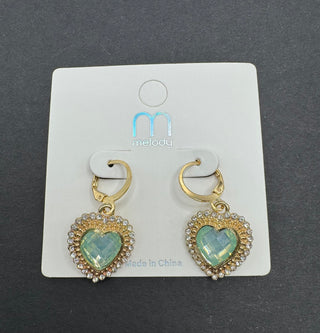 Jeweled Heart Earrings- LIVESALE-Mint-Ace of Grace Women's Boutique