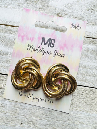 Madelynn Grace Gold Knot Earrings- Accessories,accessory,earring,EARRINGS,Jewelry,Madelynn,MadelynnGrace,Sale-Ace of Grace Women's Boutique