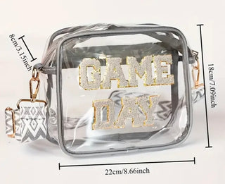 Clear Game Day Crossbody Bag- bags,black purse,clear,clear bag,CLEAR BELT BAG,CLEAR CROSSBODY,clear purse,CROSSBODY PURSE,fall purse,game,game day,game days,gameday,GAMEDAY BELT BAG,PURSE-Ace of Grace Women's Boutique