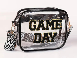 Clear Game Day Crossbody Bag- bags,black purse,clear,clear bag,CLEAR BELT BAG,CLEAR CROSSBODY,clear purse,CROSSBODY PURSE,fall purse,game,game day,game days,gameday,GAMEDAY BELT BAG,PURSE-Ace of Grace Women's Boutique