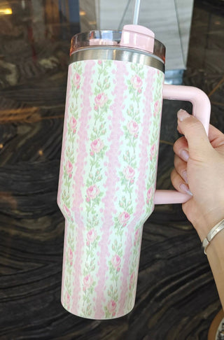 Floral 40 oz Tumbler- floral,floral pattern,floral print,Floral set,FLORAL TOP,florals,flower,flowers,gifts,LOVE,Love shack,Love shack fancy,Loveshack,tumbler,TUMBLER 40 OZ,TUMBLR-Ace of Grace Women's Boutique