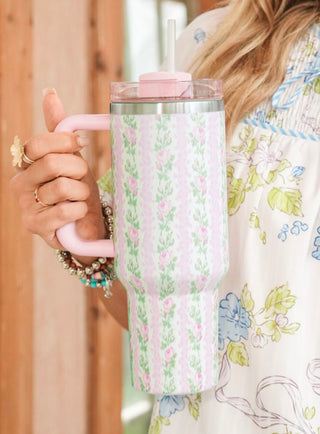 Floral 40 oz Tumbler- floral,floral pattern,floral print,Floral set,FLORAL TOP,florals,flower,flowers,gifts,LOVE,Love shack,Love shack fancy,Loveshack,tumbler,TUMBLER 40 OZ,TUMBLR-Ace of Grace Women's Boutique