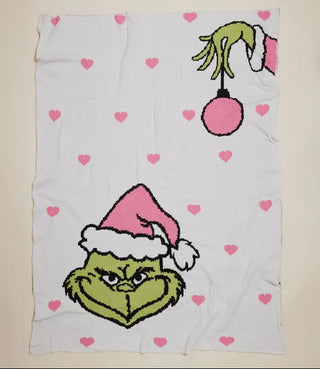 Stealing Christmas Blanket- Accessories, accessory, blanket, CHRISTMAS BLANKET, gifts, Grinch, Seasonal, soft blanket, sparkle season-Ace of Grace Women's Boutique