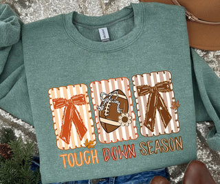 Touchdown Season Sweatshirt- Baseball season,comfy sweatshirt,Curvy,football,green sweatshirt,oversized sweatshirt,PLUS,plus size sweatshirt,plus sweatshirt,Seasonal,sweatshirt,SWEATSHIRTS,Tops,Touchdown-Ace of Grace Women's Boutique