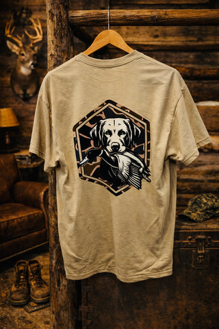 Tan Camo Dog Tee- camo,graphic,graphic T-shirt,GRAPHIC TEE,Graphic Tees,graphic tshirt,men,men's hat,mens,Mens Corner,MENS SHIRT,MENS TSHIRT-Ace of Grace Women's Boutique