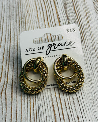 Gold Door Knocker Earrings- LIVESALE-Ace of Grace Women's Boutique