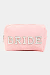 Bride Pearl Patch Cosmetic Bag- BRIDE, cosmetic, cosmetic bag, COSMETIC POUCH, married-Ace of Grace Women's Boutique