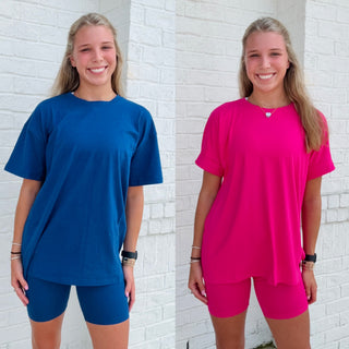 Matching Biker Short Set- 2 piece set,active set,Bottoms,COZY SET,lounge,LOUNGE SET,Loungewear,MATCHING SET,pink set,SET,Sets,summer set,Tops,TWO PIECE SET-Ace of Grace Women's Boutique