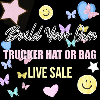 Custom Trucker Hat or Bag LIVE SALE- Custom, trucker hat, trucker hats-Ace of Grace Women's Boutique