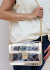 Quinn Quilted Clear Bag | 2 colors- clear purse, CROSSBODY PURSE, gold purse, metallic purse, PURSE, PURSES-Ace of Grace Women's Boutique