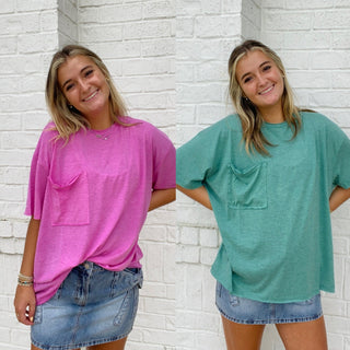 Oversized Boyfriend Pocket Tee- Boyfriend,Curvy,oversized,OVERSIZED TEE,OVERSIZED TOP,PLUS,plus size,Tops-Ace of Grace Women's Boutique