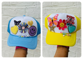 Floral Butterfly Trucker Hat- Accessories, accessory, cap, hair accessory, HAT, hats, MadelynnGrace, trucker hat, trucker hats-Ace of Grace Women's Boutique