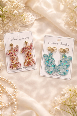 Confetti Bunny Earrings- bunny,EARRINGS,Easter,EASTER GIFT,Jewelry,Seasonal-Ace of Grace Women's Boutique