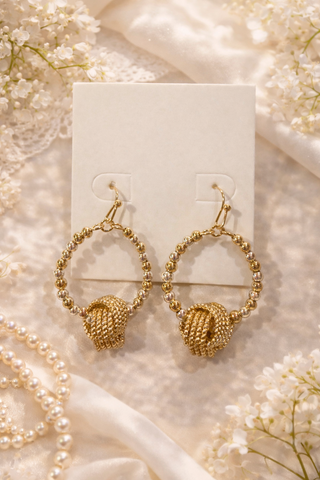 Mixed Metal Knot Earrings- earring,EARRINGS,Jewelry,Mixed,Pretty-Ace of Grace Women's Boutique